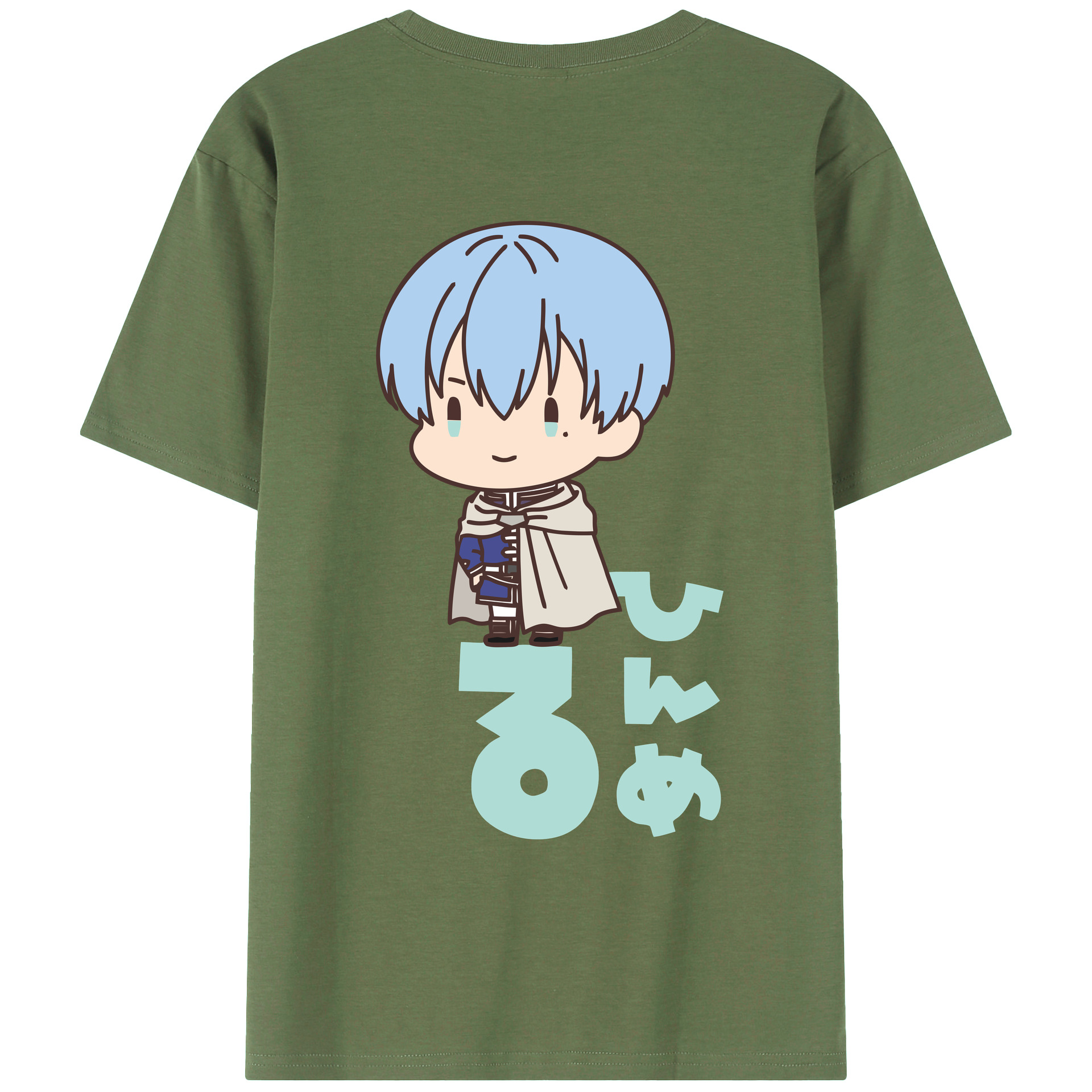 （画像用） 葬送のフリーレン Frieren 綿100％ メンズ半袖Tシャツ（バックプリント） 通気性